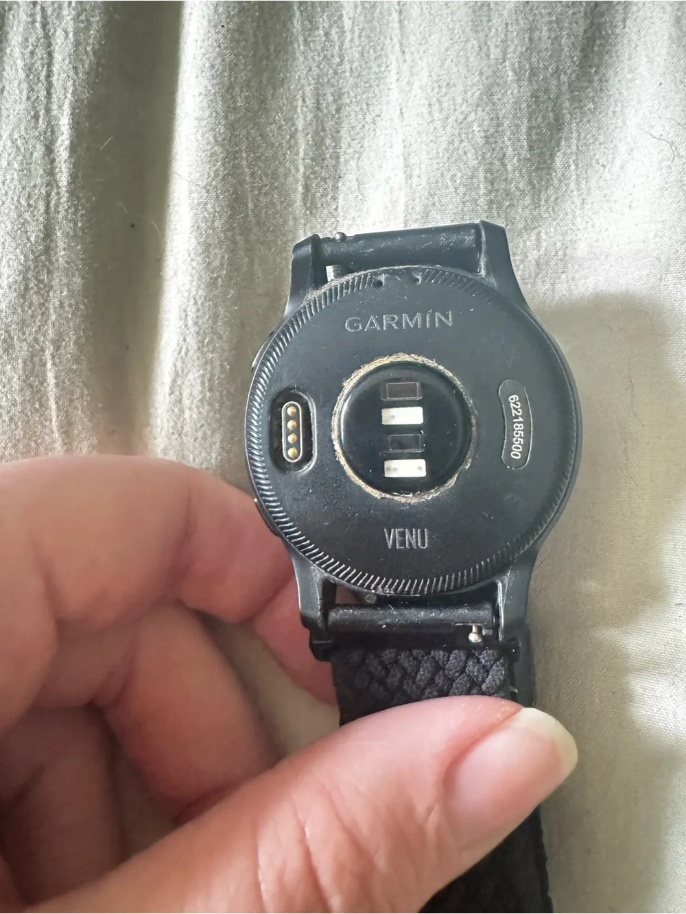 garmin Black Smartwatch with Blue Display Accent